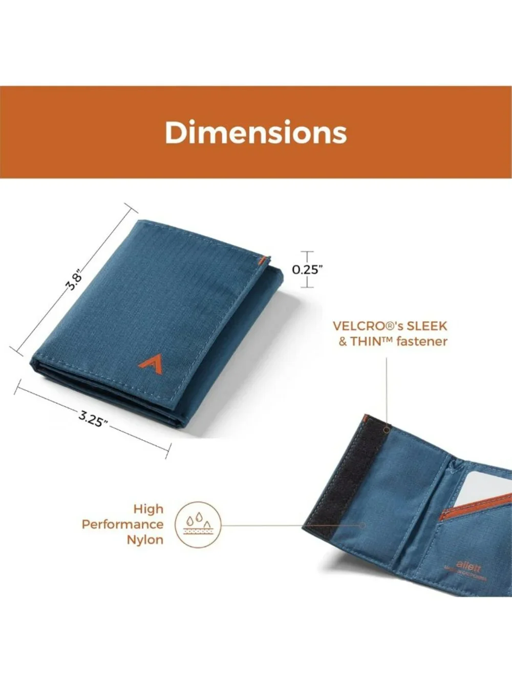 RFID Blocking Trifold Wallet for Men & Women - Durable Nylon, Indigo Blue Color